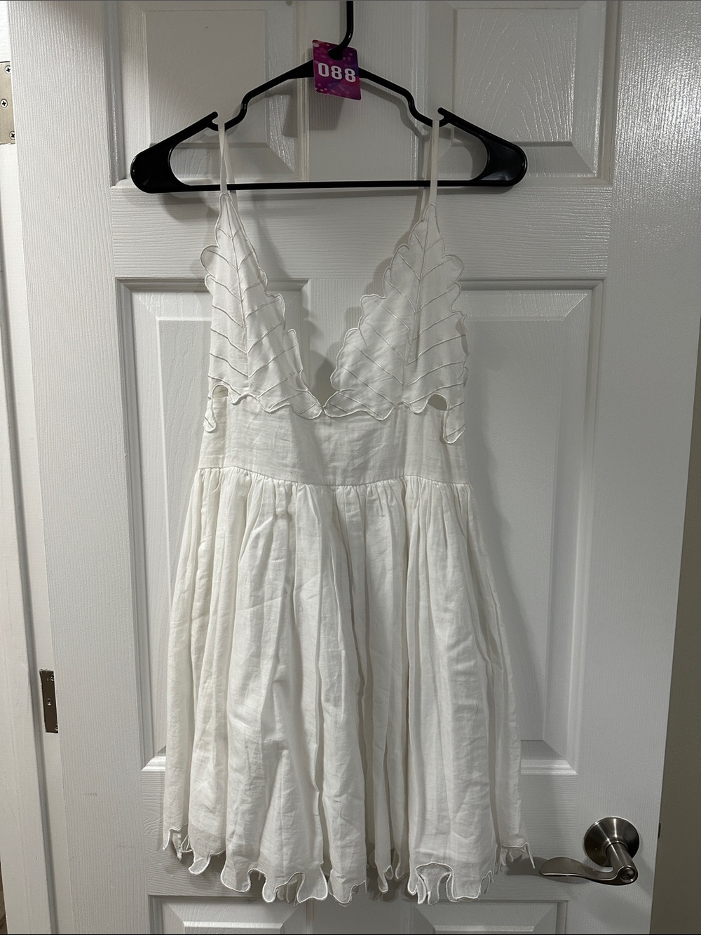 PQ Swim White Ruffled Lace-Detail Chemise